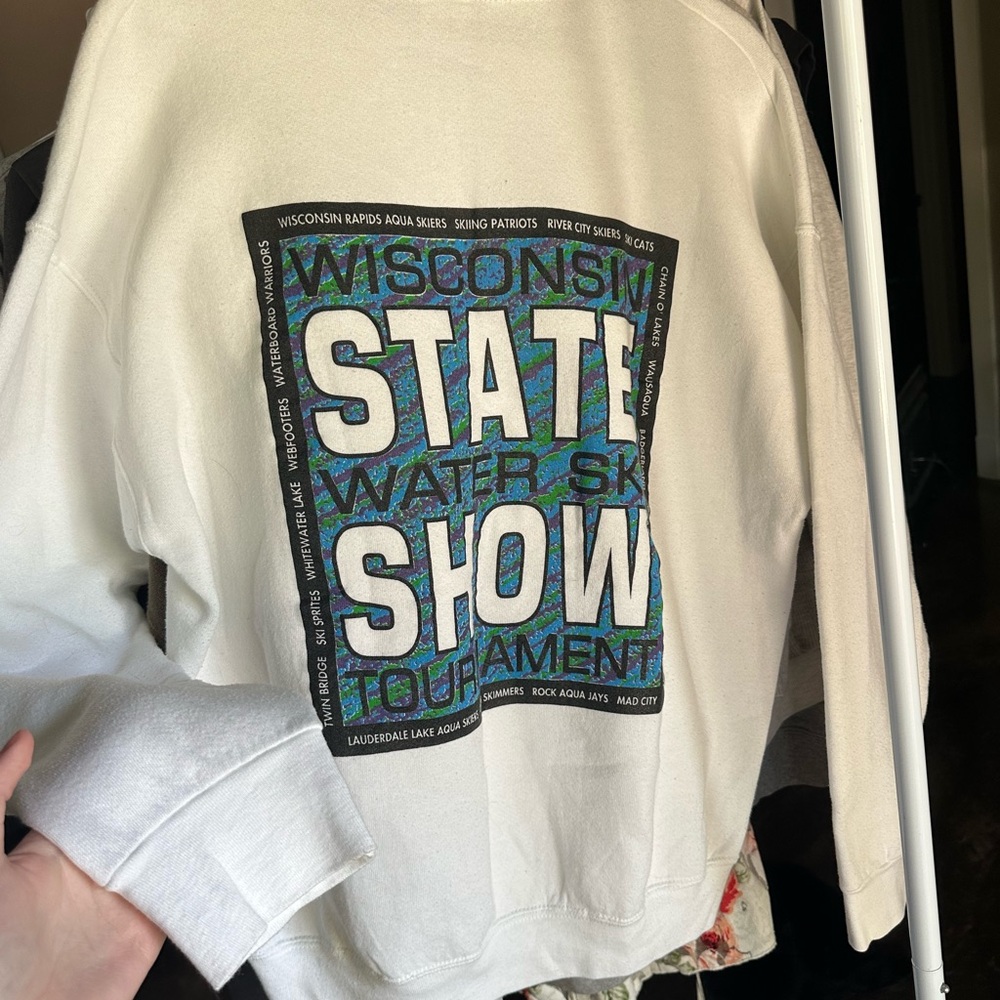 Retro White Crewneck
